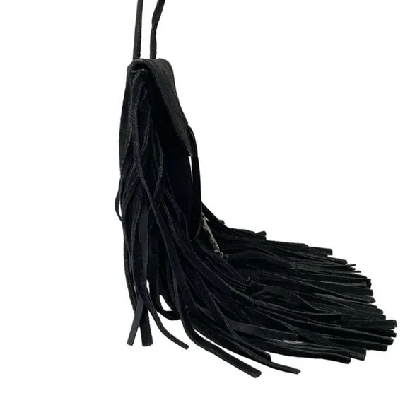 Saint Laurent Paris Shoulder Bag Anita Black Fringe - Picture 2 of 15